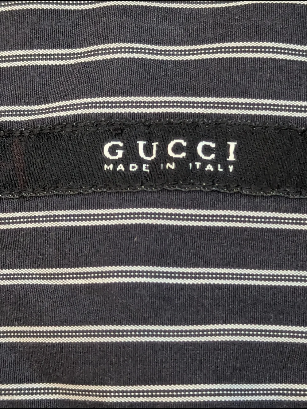 Gucci Men's Striped Dress Shirt Size 41 16 Charcoal Black White Made In Italy
